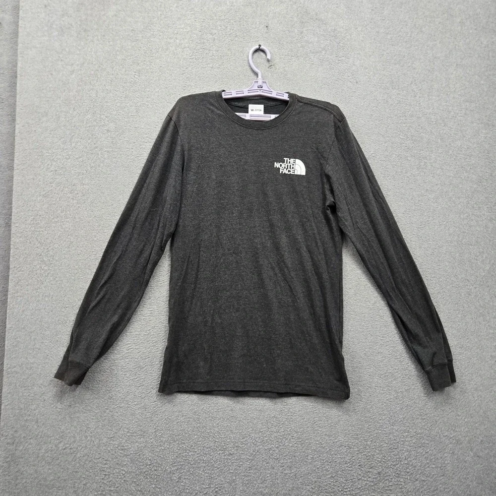 The North Face Men Shirt S Gray NSE Graphic Logo Crew Neck Long Sleeve Tee